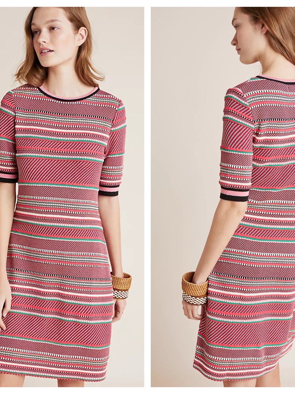 Anthropologie Aldomartins Alice Striped Knit Dress Womens Size Small Striped